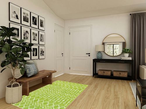 Rugs.com Geometric Kasbah Trellis Collection Rug – 4' X 6' Green Low Pile Rug Perfect for Living Rooms, Large Dining Rooms, Open Floorplans in Transitional Minimalistic Entryway