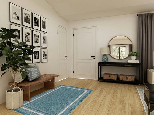 Unique Loom Outdoor Border Collection Area Rug - Soft Border (4' 1" x 6' 1" Rectangle, Teal/ Ivory) in Transitional Minimalistic Entryway