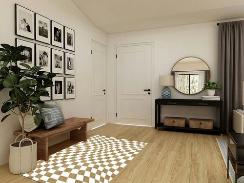 Beige and White Buffalo Plaid Checkered Area Rug for Living Room 4x6 Funky 70s Game Room Throw Rugs Wavy Checkered Rug Premium Shag Dining Room Carpet Big Dorm Apartment Mat in Transitional Minimalistic Entryway