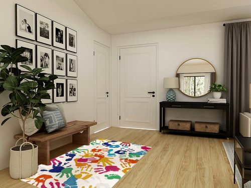 STARUIA Handprints and Footprints Kids Rug Play Carpet,4 x 6 ft Washable Colorful Area Rug for Nursery Room,Ultra Soft Non-Slip Indoor Play Mat for Bedroom Playroom Classroom in Transitional Minimalistic Entryway