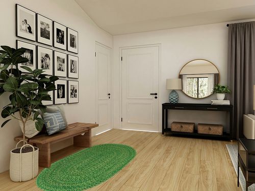 Super Area Rugs Cantebury Handmade Farmhouse Indoor/Outdoor Braided Rug Green Multicolor 4' x 6' Oval in Transitional Minimalistic Entryway