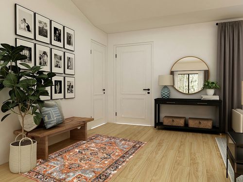 nuLOOM Sherita Distressed Persian Area Rug, 4x6, Rust in Transitional Minimalistic Entryway