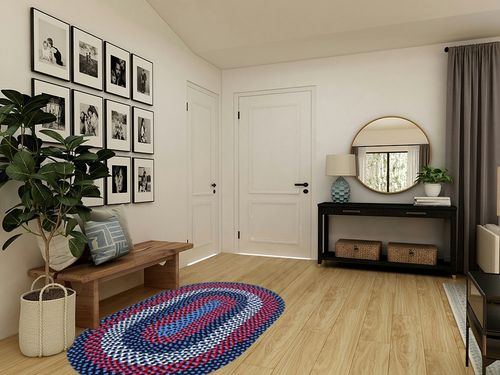 Super Area Rugs Oval 4' X 6' Blue Oval Braided Rug - Use as Living Room Rugs, Bedroom Rugs, Dining Room Rugs - Reversible - Rustic - Country - Primitive - Farmhouse Decor Rug in Transitional Minimalistic Entryway