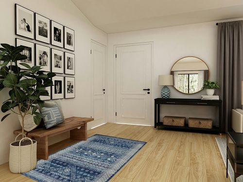 HomeRoots 4' X 6' Navy Blue Power Loom Area Rug in Transitional Minimalistic Entryway