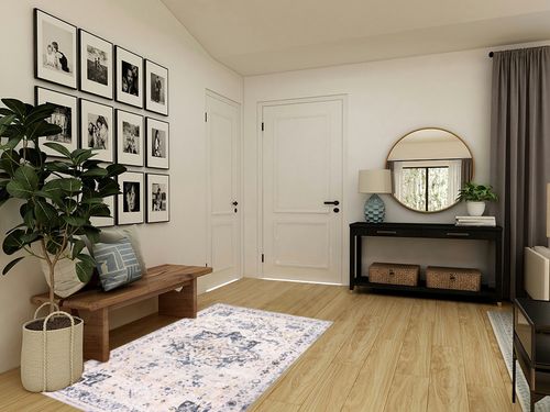L'Baiet Sophia Grey Oriental 4 ft. x 6 ft. Area Rug in Transitional Minimalistic Entryway