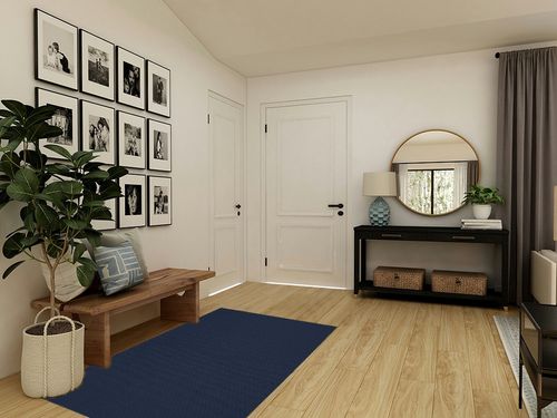 Garland Rug Town Square 4-Feet by 6-Feet Area Rug Navy in Transitional Minimalistic Entryway