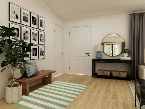Eyely BMS203D-4 Santa Monica Negril Two-Tone Wide Stripe Indoor/Outdoor Area Rug Modern;Coastal;Rustic, Bedroom, Kitchen, Backyard, Patio, Easy-Cleaning, Non-Shedding, 4 X 6, Green/Cream in Transitional Minimalistic Entryway