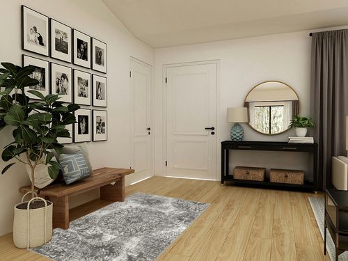 Unique Loom Sofia Collection Area Rug - Grand (4' 1" x 6' 1" Rectangle, Gray/ Ivory) in Transitional Minimalistic Entryway
