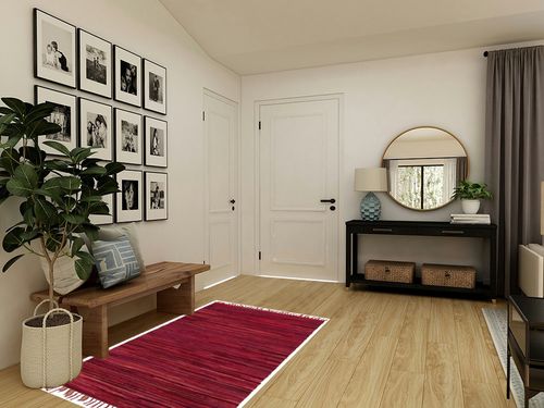 Unique Loom Chindi Cotton Collection Soft Hand Woven Natural Fiber Striped Area Rug, 4 ft x 6 ft, Red/Purple in Transitional Minimalistic Entryway