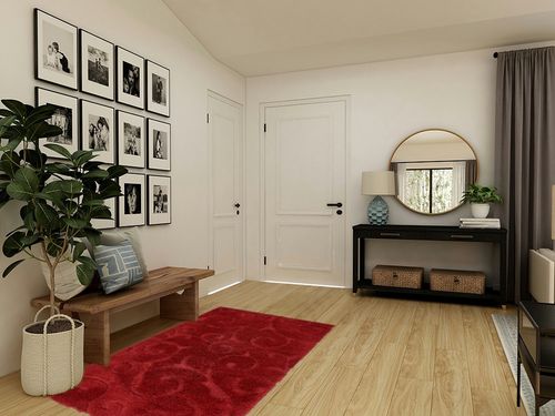 Rugs.com Botanical Shag Collection Rug – 4' x 6' Red Shag Rug Perfect for Living Rooms, Large Dining Rooms, Open Floorplans in Transitional Minimalistic Entryway