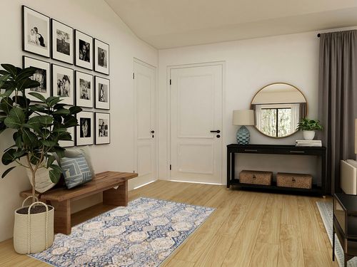 Mark&Day Area Rugs, 4x6 Geelbroek Traditional Navy Area Rug, Blue Beige Grey Carpet for Living Room, Bedroom or Kitchen (4'3" x 5'7") in Transitional Minimalistic Entryway