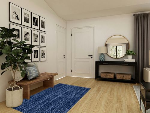 Nourison Essentials Indoor/Outdoor Navy Blue 4' x 6' Area Rug, Easy Cleaning, Non Shedding, Bed Room, Living Room, Dining Room, Backyard, Deck, Patio (4x6) in Transitional Minimalistic Entryway
