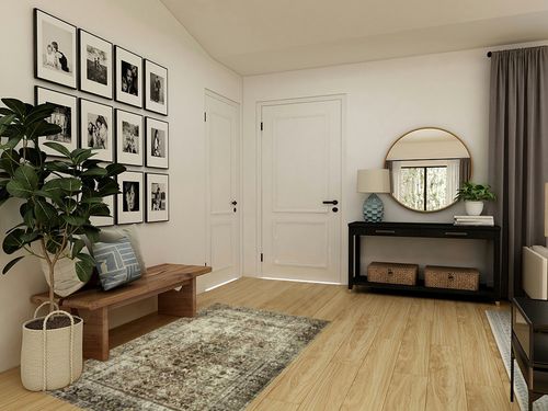 Loloi Magnolia Home by Joanna Gaines x Sinclair Pebble/Taupe 3'-6" x 5'-6" Accent Rug in Transitional Minimalistic Entryway