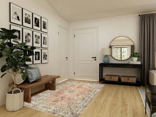 nuLOOM Ren Vintage Floral Machine Washable Area Rug, 5' x 8', Peach in Transitional Minimalistic Entryway