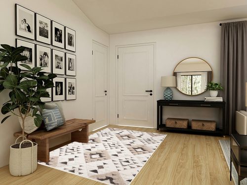 Ivory/Brown Shag & Flokati Non shedding Living Room Area Rug in Transitional Minimalistic Entryway