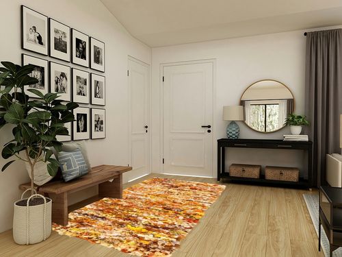 Bungalow Rose Messiah Hand-Tufted Gold/Yellow Shag Area Rug, Size: Rectangle 5' x 8' in Transitional Minimalistic Entryway