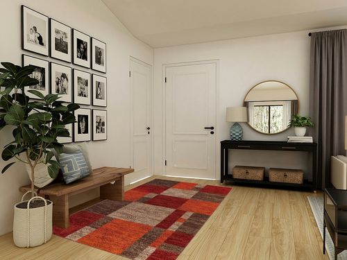 Unique Loom Autumn Collection Modern Contemporary Casual Abstract Area Rug, 5' 3" x 8', Multi/Dark Brown in Transitional Minimalistic Entryway