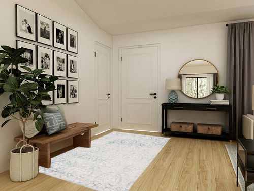 Coeur Light Blue/Ivory Rug Kelly Clarkson Home Rug Size: Rectangle 5' x 8' in Transitional Minimalistic Entryway