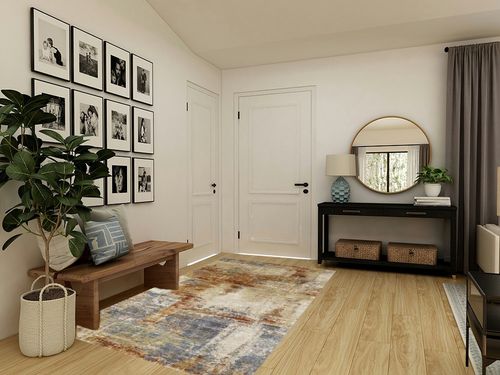 Haltwhistle Abstract Terracotta Area Rug 17 Stories Rug Size: Rectangle 5'3" x 7'8" in Transitional Minimalistic Entryway