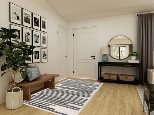 JONATHAN Y MOH207A-5 Khalil Modern Berber Stripe Indoor Farmhouse Area-Rug Bohemian Minimalistic Striped Easy-Cleaning Bedroom Kitchen Living Room Non Shedding, 5 X 8, Cream,Black in Transitional Minimalistic Entryway