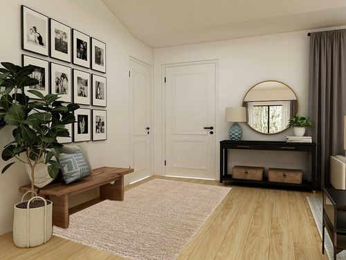 Unique Loom Davos Shag Collection Area Rug - Solid (5' 3" x 8' Rectangle, Linen) in Transitional Minimalistic Entryway