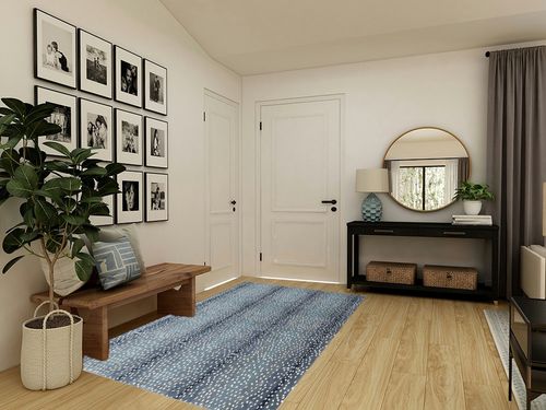 Natural Weave Wallard Design Antelope Cheetah Blue Animal Contemporary Handmade 100% Woolen Area Rugs & Carpets (8x10 ft) in Transitional Minimalistic Entryway