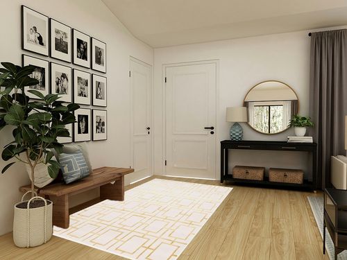 Marilyn Monroe Glam Collection Area Rug - Deco (5'x 8' Rectangle, White Gold/ Gold) in Transitional Minimalistic Entryway
