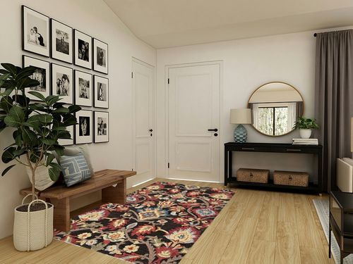 SAFAVIEH Blossom Collection 5' x 8' Charcoal/Multi BLM402H Handmade Floral Premium Wool Living Room Dining Bedroom Area Rug in Transitional Minimalistic Entryway