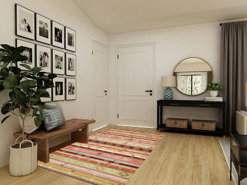 Dash and Albert Aztec Kilim Handwoven Wool Rug, 5 X 8 Feet, Multi Geometric Pattern in Transitional Minimalistic Entryway