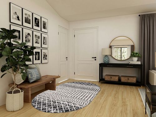 Hauteloom Constantinople Moroccan Trellis Bohemian Living Room, Bedroom Area Rug - Traditional Farmhouse Carpet - Black, Gray, White - 5'3" x 7'6" in Transitional Minimalistic Entryway
