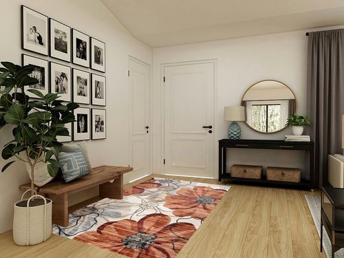 RUG BRANCH Blossom Modern Floral Red Beige Indoor Soft Area Rug for Living Room, Bedroom, Dining Room, and Office - 5' x 8' (Exact Size: 5'3" X 7'7") in Transitional Minimalistic Entryway