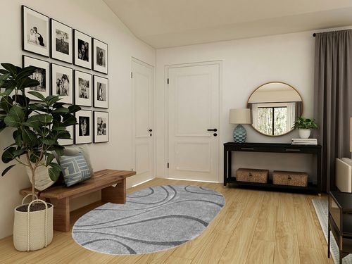 nuLOOM Carolyn Modern Shag Area Rug, 5' x 8' Oval, Dark Grey in Transitional Minimalistic Entryway