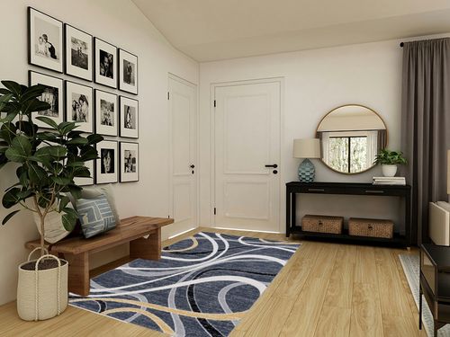 Safavieh Odyssey Collection Area Rug - 5'3" x 7'6", Black & Grey Gold, Modern Abstract Design, Non-Shedding & Easy Care, Ideal for High Traffic Areas in Living Room, Bedroom (ODY812Z) in Transitional Minimalistic Entryway