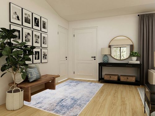 YIHOUSE 5×8 Feet Area Rugs Washable Rug Nonslip Vintage Distressed Rug Abstract Art Blue Small Rug for Living Room Bedroom Dining Room Office Low-Pile Floor Decoration Carpet in Transitional Minimalistic Entryway