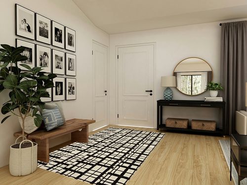 Loloi Chris Loves Julia Polly 5'-0" x 7'-6" Area Rug in Black/Ivory - Large Neutral Area Rug, Unique Patterned Rug for Living Room, Bedroom, Dining Area, Home Office in Transitional Minimalistic Entryway