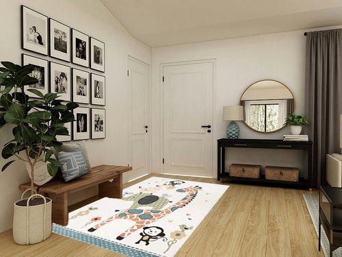 SAFAVIEH Carousel Kids Collection Area Rug - 5'3" x 7'6", Ivory, Animal Design, Non-Shedding & Easy Care, Ideal for High Traffic Areas for Boys & Girls in Playroom, Nursery, Bedroom (CRK120A) in Transitional Minimalistic Entryway