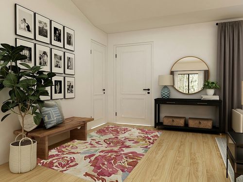 Fab Habitat Indoor Wool Rug - Hand-Hooked Pure Indian Wool by Expert Weavers - Provides Comfort and Beauty for Everyday Use - Gulmarg - Multicolor (5' x 8') in Transitional Minimalistic Entryway