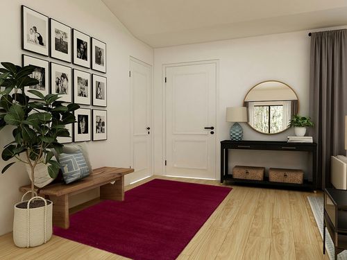 SAFAVIEH Himalaya Collection Area Rug - 5' x 8', Red, Handmade Wool, Ideal for High Traffic Areas in Living Room, Bedroom (HIM610G) in Transitional Minimalistic Entryway