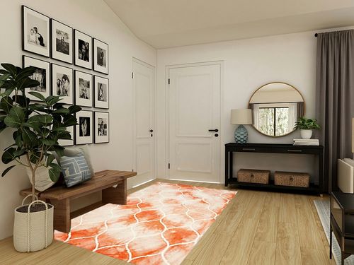 SAFAVIEH Dip Dye Collection 5' x 8' Orange / Ivory DDY685K Handmade Trellis Watercolor Premium Wool Area Rug in Transitional Minimalistic Entryway