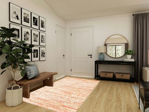 Unique Loom Helios Collection Geometric, Modern Striped, Vibrant Area Rug, 5' 0" x 8' 0", Orange/Ivory in Transitional Minimalistic Entryway