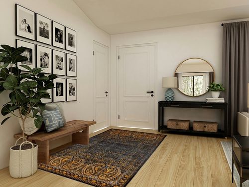 Unique Loom Imperial Collection Paisley, Distressed, Border, Vintage, Modern, Abstract Area Rug, 5 x 8 ft, Black/Orange in Transitional Minimalistic Entryway