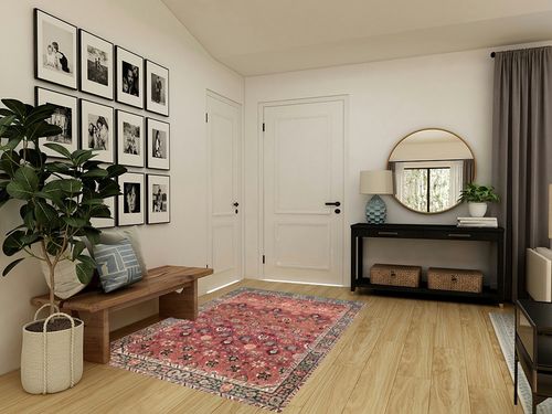 vivorug Washable Rug in Transitional Minimalistic Entryway