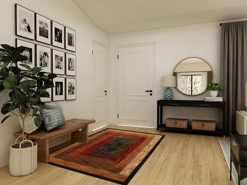 Black/Brown Royalty Vega Fade Resistant, Stain Resistant Area Rug in Transitional Minimalistic Entryway