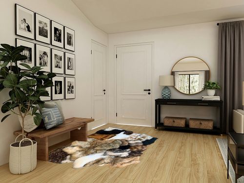 Fur Accents Pieced Fur Faux Animal Skin Rug, Fox, Wolf, Grizzly Bear, Golden Brown, Premium Plush Shag, Area Rug, Hand Made in America, Easy Care, Thick Plush Realistic, (5'x7') in Transitional Minimalistic Entryway