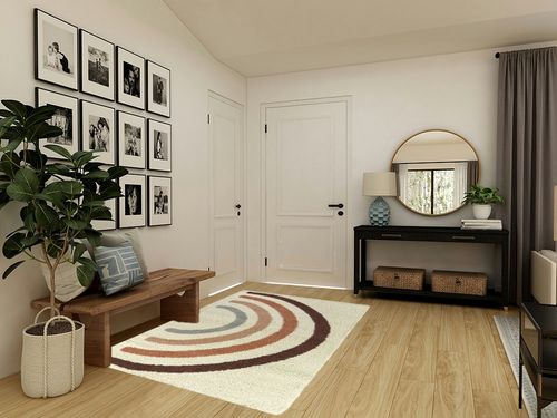 Aldiana Rainbow Shag Area Rug Mack & Milo Rug Size: Rectangle 5'3" x 7' in Transitional Minimalistic Entryway