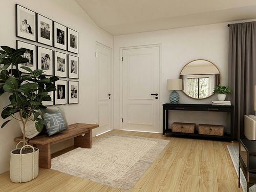 Tufted Wool Beige Area Rug Dovecove Rug Size: Rectangle 5'3" x 7'3" in Transitional Minimalistic Entryway