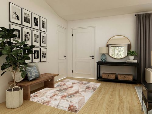 Nourison Thalia THL01 Cream Multicolor Area Rug 5'3" x 7'3" Rectangle in Transitional Minimalistic Entryway