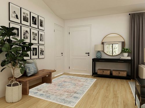 5'x7' | Washable Floral Area Rug | Kitchen & Living Room Rugs | Floral Rug ... in Transitional Minimalistic Entryway