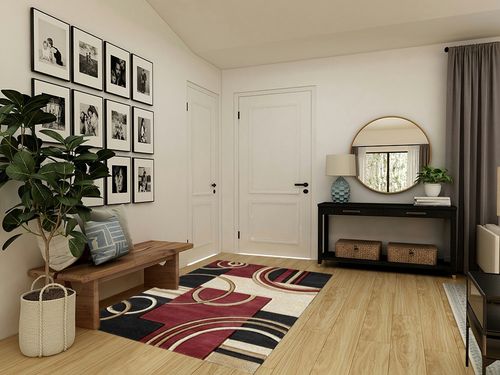 GLORY RUGS Area Rug Modern 5x7 Dark Red Soft Hand Carved Contemporary Floor Carpet with Premium Fluffy Texture for Indoor Living Dining Room and Bedroom Area. in Transitional Minimalistic Entryway