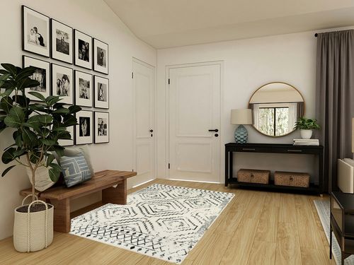 Wonnitar Moroccan Washable Rugs 5x7,Large White Tribal Area Rug for Living Room,Non-Shedding Soft Bedroom Accent Throw Mat,Geometric Non-Slip Floor Carpet for Dining Table Entry Office in Transitional Minimalistic Entryway